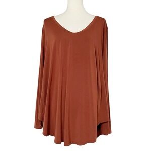 Lululemon Up for Down Time Long Sleeve Dark Terracotta Swing Top Tee